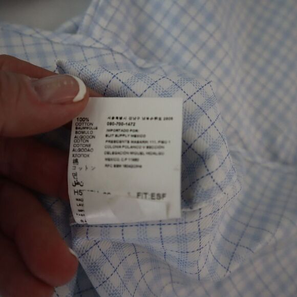 Suitsupply Men Sz 40-7 / 15 3/4L Plaid Egyptian Cotton Button Down L/S Shirt $12 - Picture 12 of 12
